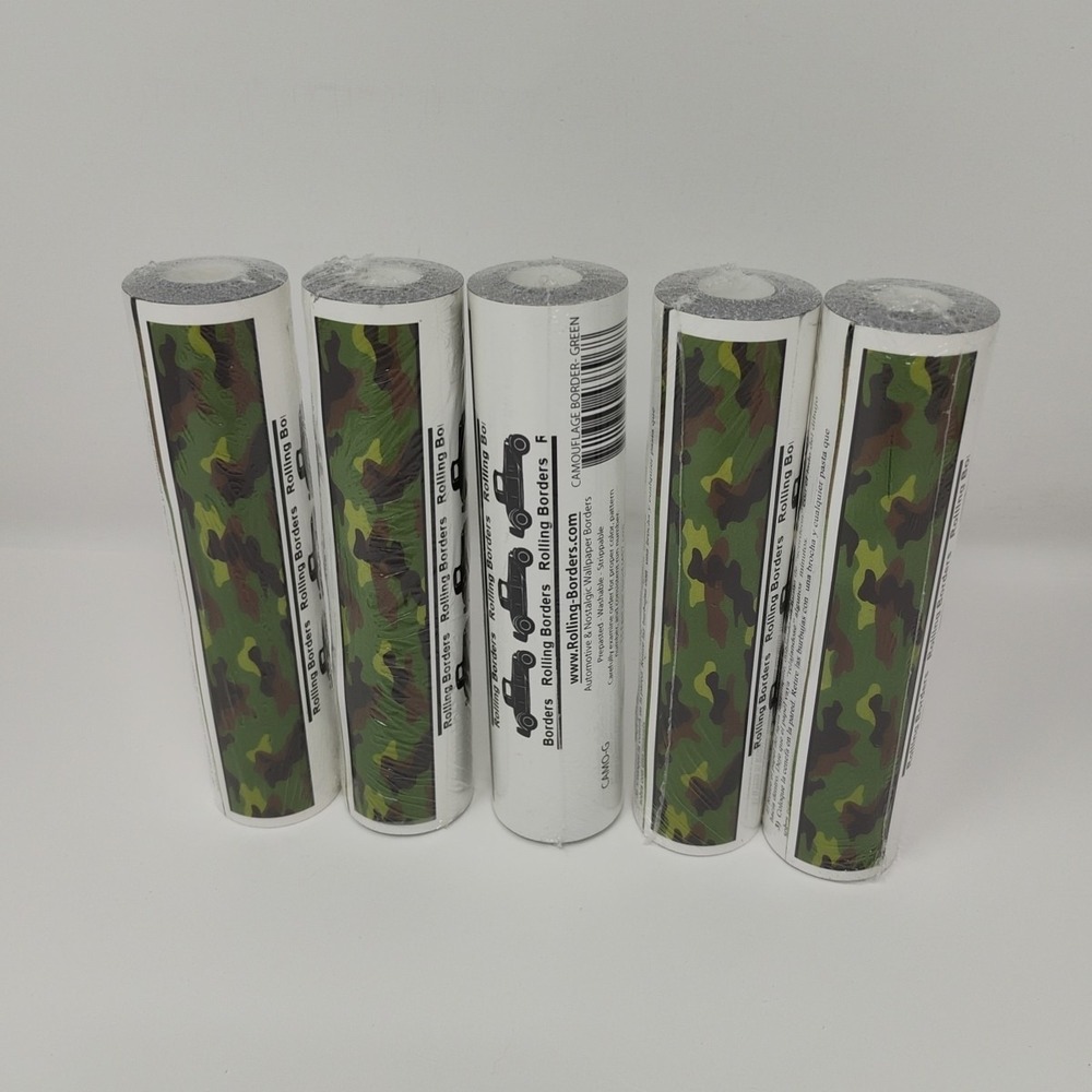 Wallpaper Border Prepasted Washable Camo Camouflage 6" x 15 Ft - Set of 5 Rolls‎